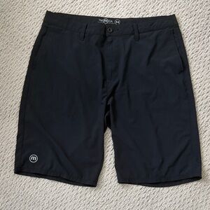 Travis Mathew Black Flat Front Shorts